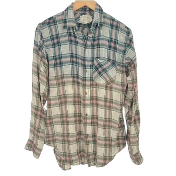 Current‎ Elliott Ombré Fade Plaid button down shirt - Picture 1 of 13